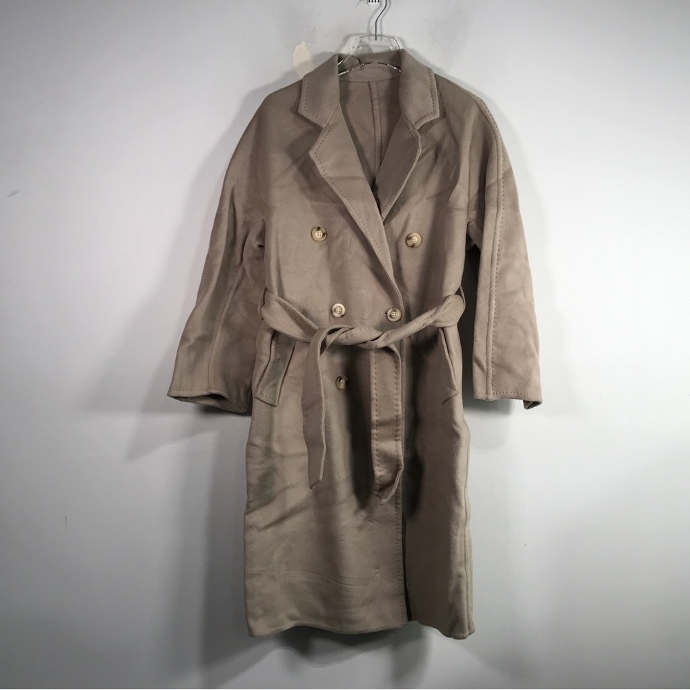 Unknown Brand Long Sleeve Button Down Trench Coat, Women's Size S - Tan